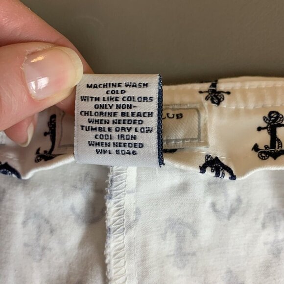 Charter Club Anchor Print Pants Off White Navy Nautical Classic Fit Womens 10 - Picture 9 of 14